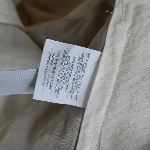 J.CREW 33x30 H4145 Khaki Stretch Cotton Somelos Ludlow Slim‎ Mens Dress Pants